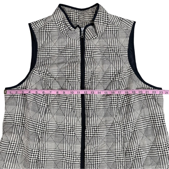 Croft & Barrow plus size 1x black & white houndstooth thin puffer vest EUC - Picture 12 of 15